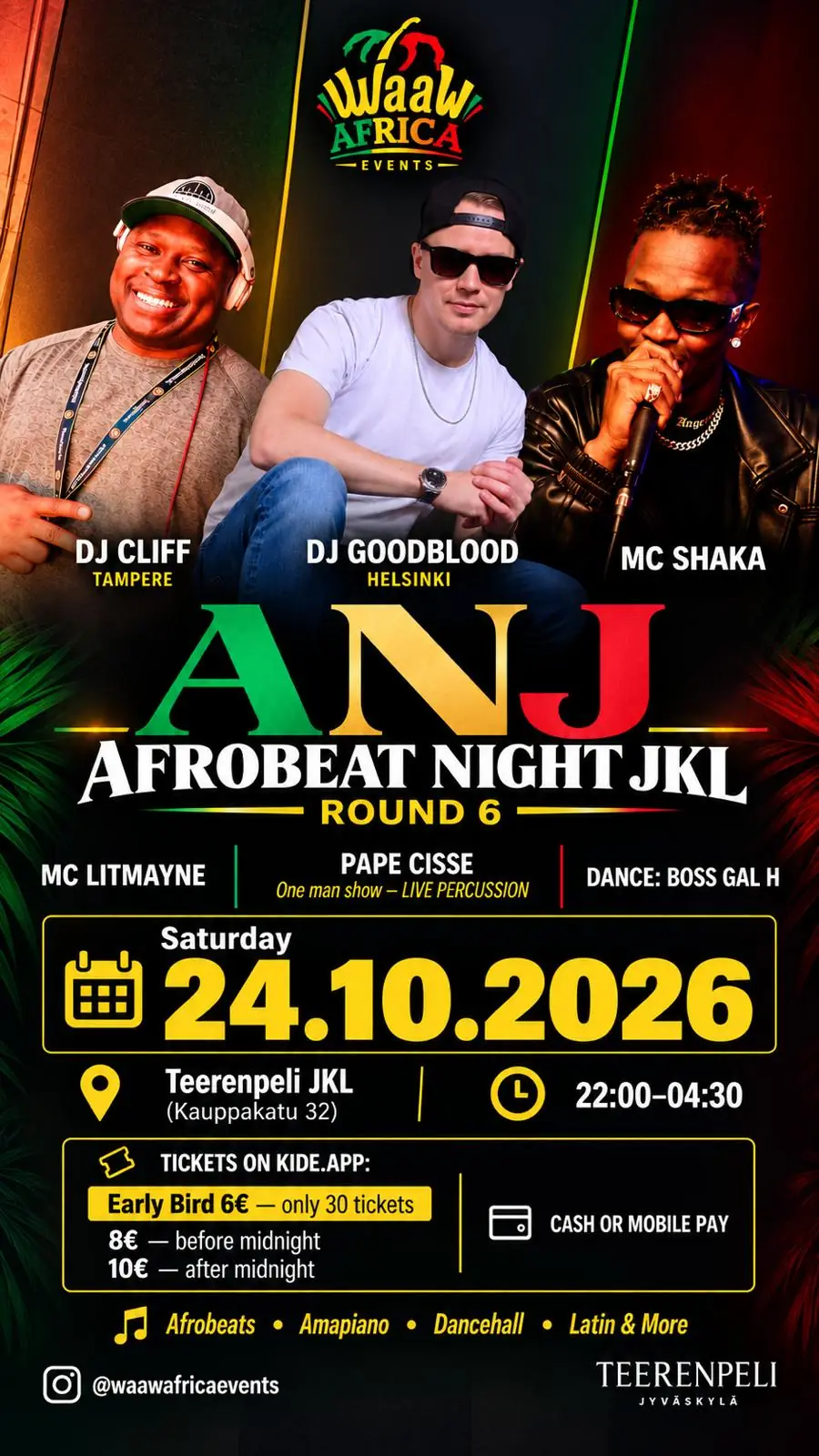 Poster for Afrobeat Night JKL Round 6